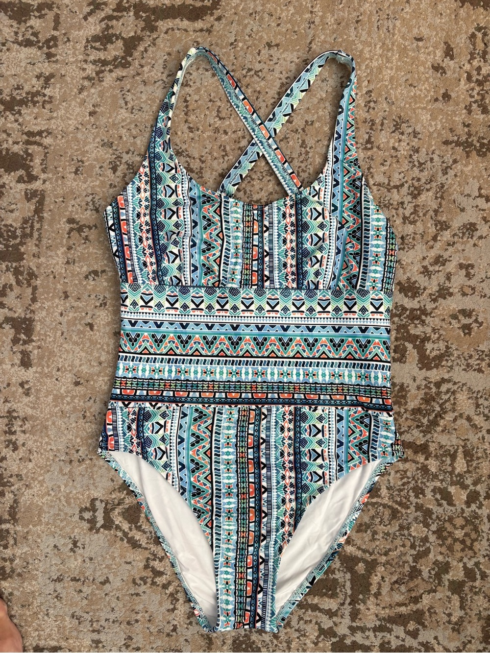next Women’s Multi-Pattern One-Piece Swimsuit - Blue & Turquoise